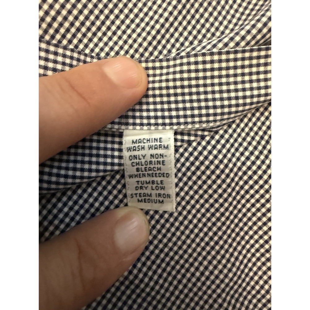 Ralph Lauren Blake Shirt Mens XL Navy White Gingham Check Two Ply Cotton - Picture 6 of 8